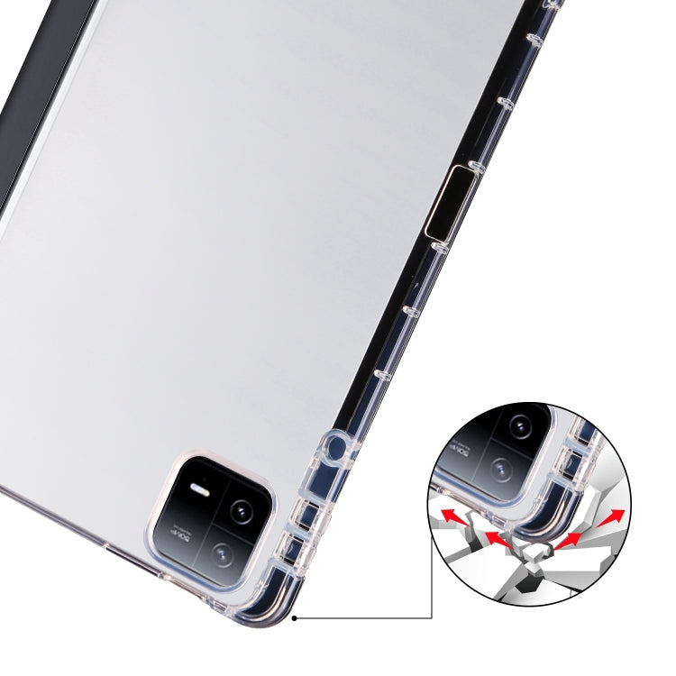 For iPad Pro 11 2024 3-fold Clear TPU Smart Leather Tablet Case with Pen Slot(Black) - iPad Pro 11 2024 Cases by PMC TechLife | Online Shopping South Africa | PMC TechLife | Buy Now Pay Later Mobicred