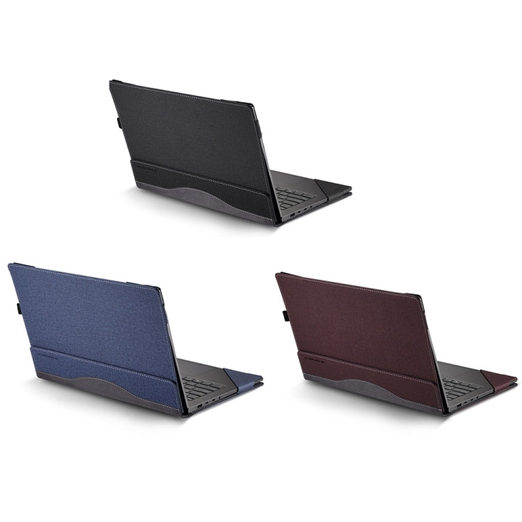 For HP Spectre x360 15-df / 15-ch Leather Laptop Shockproof Protective Case(Dark Blue) - Screen & Keyboard Cover by PMC TechLife | Online Shopping South Africa | PMC TechLife | Buy Now Pay Later Mobicred