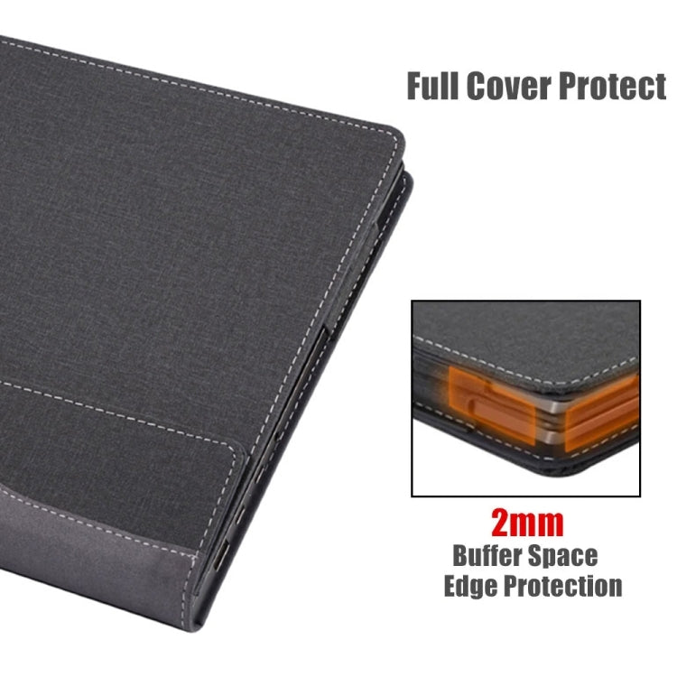 For HP Pavilion X360 Laptop 14t-ek / 14-ek Leather Laptop Shockproof Protective Case(Black) - free shipping - PMC Jewellery - Order now!