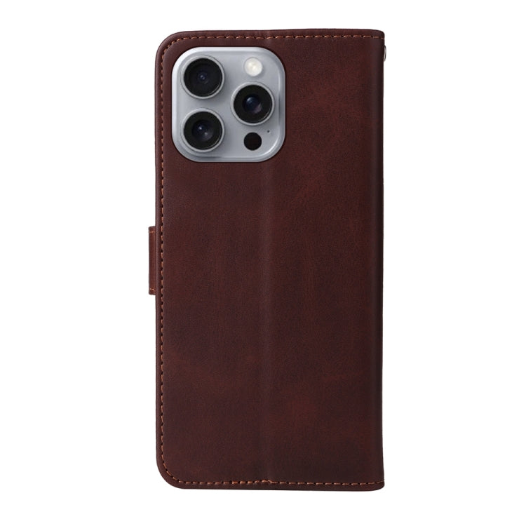 For iPhone 16 Pro Max Classic Calf Texture Flip Leather Phone Case(Brown) - iPhone 16 Pro Max Cases by PMC TechLife | Online Shopping South Africa | PMC TechLife | Buy Now Pay Later Mobicred