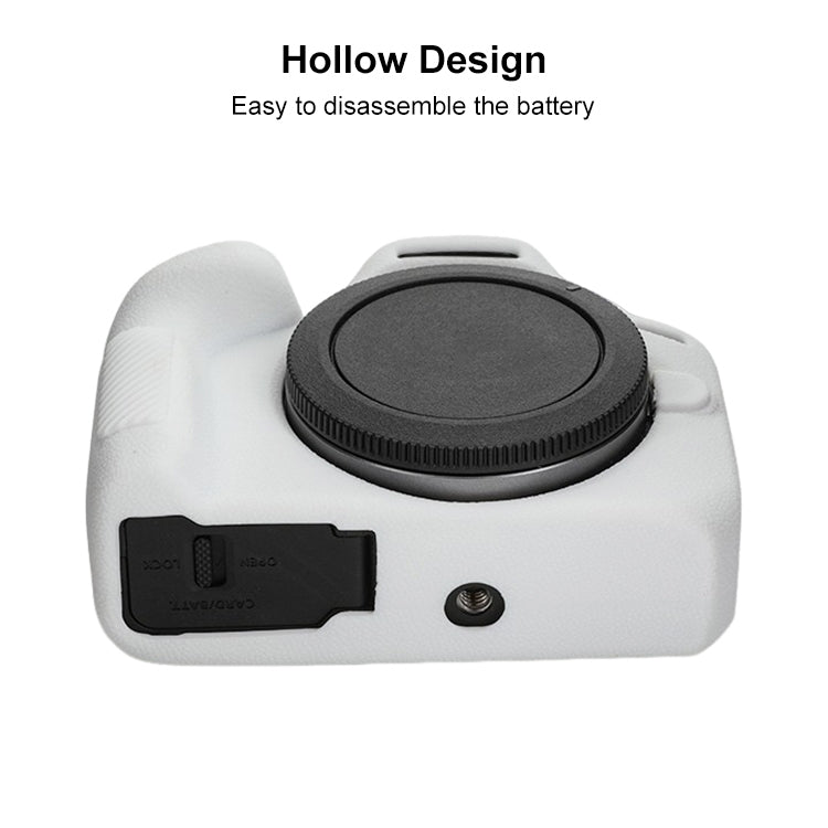 For Canon EOS R100 Litchi Texture Soft Silicone Protective Case(White) - Protective Case by PMC TechLife | Online Shopping South Africa | PMC TechLife | Buy Now Pay Later Mobicred