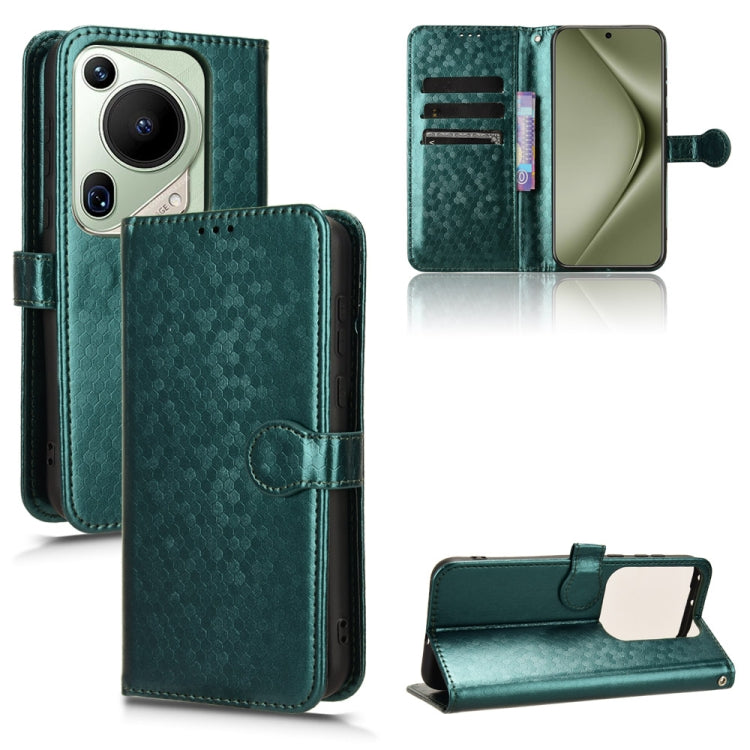 For Huawei Pura 70 Ultra Honeycomb Dot Texture Leather Phone Case(Green) - Huawei Cases by PMC Jewellery | Online Shopping South Africa | PMC Jewellery | Buy Now Pay Later Mobicred