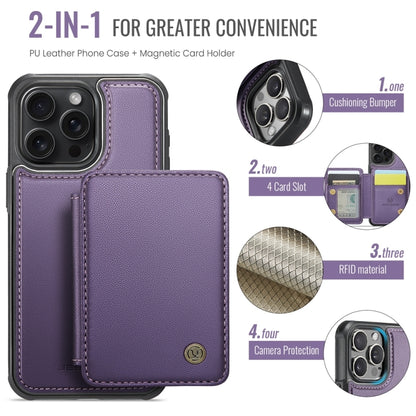 For iPhone 16 Pro JEEHOOD J05 Business Magnetic Style RFID Leather Phone Case(Purple) - iPhone 16 Pro Cases by JEEHOOD | Online Shopping South Africa | PMC Jewellery | Buy Now Pay Later Mobicred