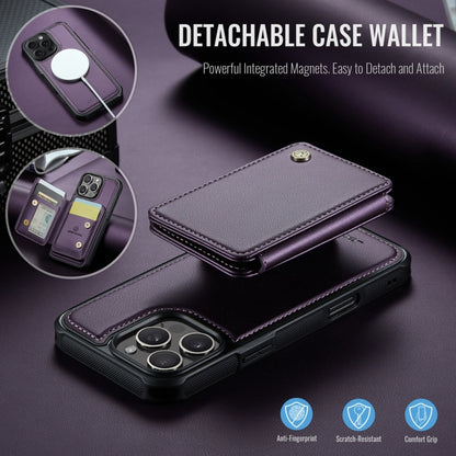 For iPhone 16 Pro JEEHOOD J05 Business Magnetic Style RFID Leather Phone Case(Purple) - iPhone 16 Pro Cases by JEEHOOD | Online Shopping South Africa | PMC Jewellery | Buy Now Pay Later Mobicred