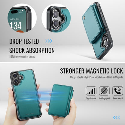 For iPhone 16 Plus JEEHOOD J05 Business Magnetic Style RFID Leather Phone Case(Blue Green) - iPhone 16 Plus Cases by JEEHOOD | Online Shopping South Africa | PMC Jewellery | Buy Now Pay Later Mobicred