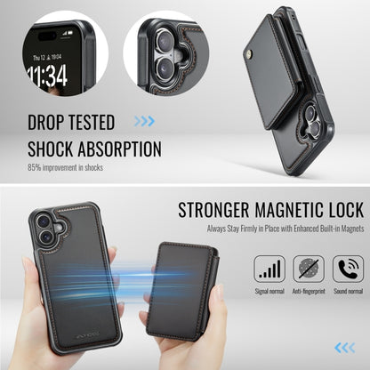 For iPhone 16 JEEHOOD J05 Business Magnetic Style RFID Leather Phone Case(Black) - iPhone 16 Cases by JEEHOOD | Online Shopping South Africa | PMC Jewellery | Buy Now Pay Later Mobicred