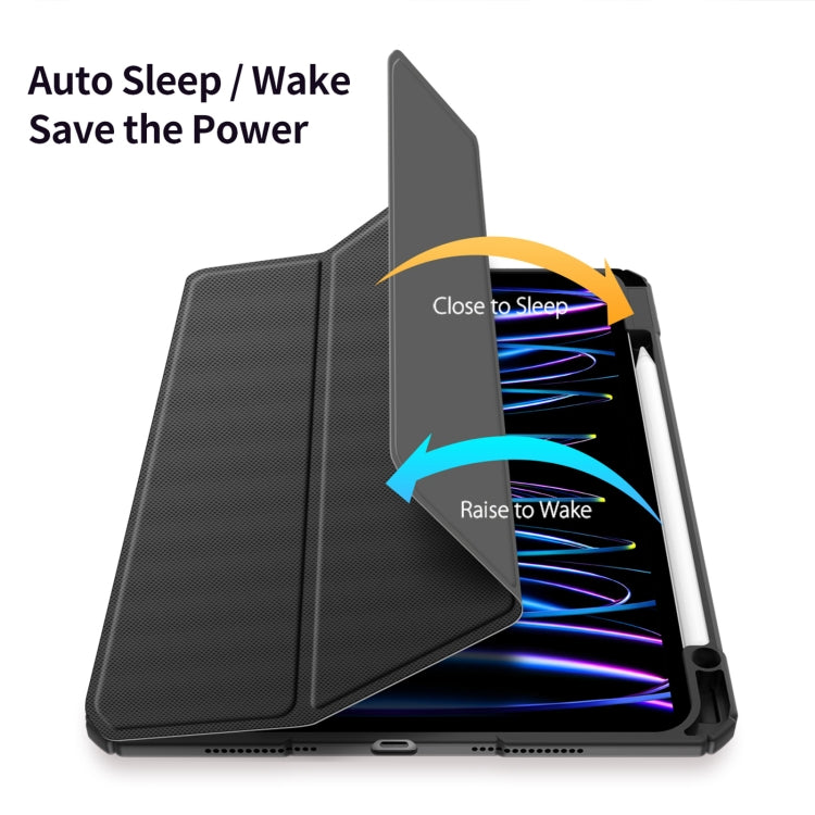 For iPad Pro 11 2024 DUX DUCIS TOBY Series Antiskid Leather Tablet Case with Sleep / Wake-up Function(Black) - free shipping - PMC TechLife - Order now!