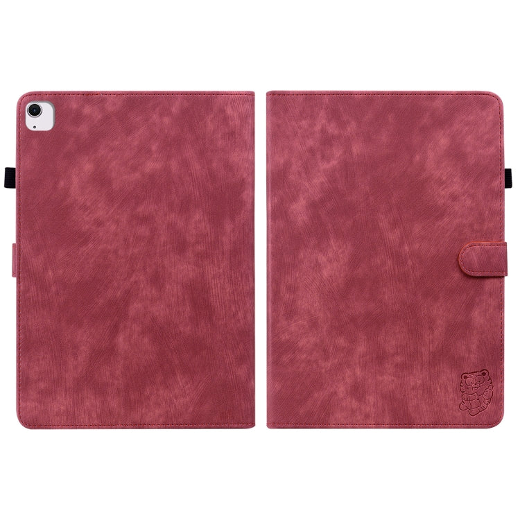 For iPad Air 13 2025 / 2024 Embossed Tiger Pattern Leather Tablet Case(Red) - iPad Air 13 2025 / 2024 Cases by PMC TechLife | Online Shopping South Africa | PMC TechLife | Buy Now Pay Later Mobicred