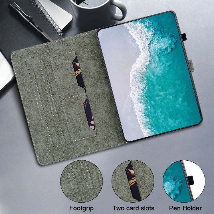 For iPad Air 11 2024 Embossed Tiger Pattern Leather Tablet Case(Grey) - iPad Air 11 2024 Cases by PMC TechLife | Online Shopping South Africa | PMC TechLife | Buy Now Pay Later Mobicred