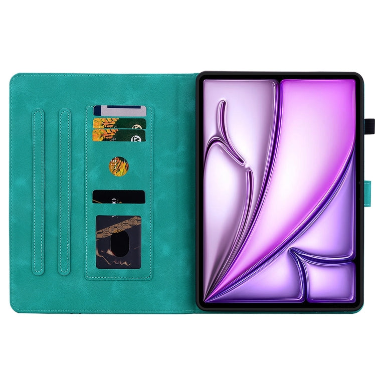 For iPad Air 11 2025 / 2024 Lily Embossed Leather Smart Tablet Case(Green) - iPad Air 11 2025 / 2024 Cases by PMC TechLife | Online Shopping South Africa | PMC TechLife | Buy Now Pay Later Mobicred