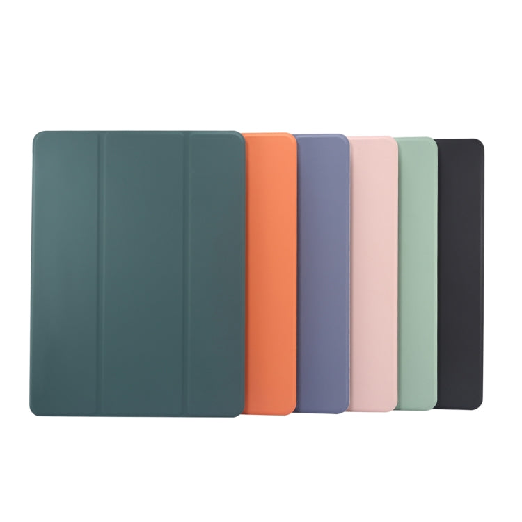 For iPad Air 11 2024 3-folding Electric Pressed Skin Texture Leather Tablet Case(Deep Green) - iPad Air 11 2024 Cases by PMC TechLife | Online Shopping South Africa | PMC TechLife | Buy Now Pay Later Mobicred