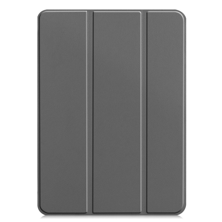 For iPad Pro 11 2024 Custer Pure Color 3-Fold Holder Smart Leather Tablet Case(Gray) - iPad Pro 11 2024 Cases by PMC TechLife | Online Shopping South Africa | PMC TechLife | Buy Now Pay Later Mobicred