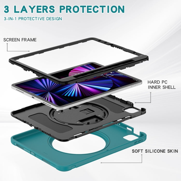 For iPad Air 11 2024 / Air 11 2025 Spider Wheel Silicone Hybrid PC Tablet Case(Blue) - iPad Air 11 2025 / 2024 Cases by PMC TechLife | Online Shopping South Africa | PMC TechLife | Buy Now Pay Later Mobicred