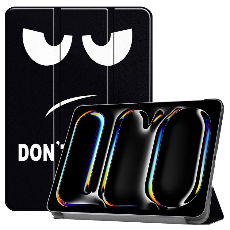 For iPad Pro 13 2024 Custer Painted 3-Fold Holder Smart Leather Tablet Case(Big Eyes ME) - iPad Pro 13 2024 Cases by PMC TechLife | Online Shopping South Africa | PMC TechLife | Buy Now Pay Later Mobicred