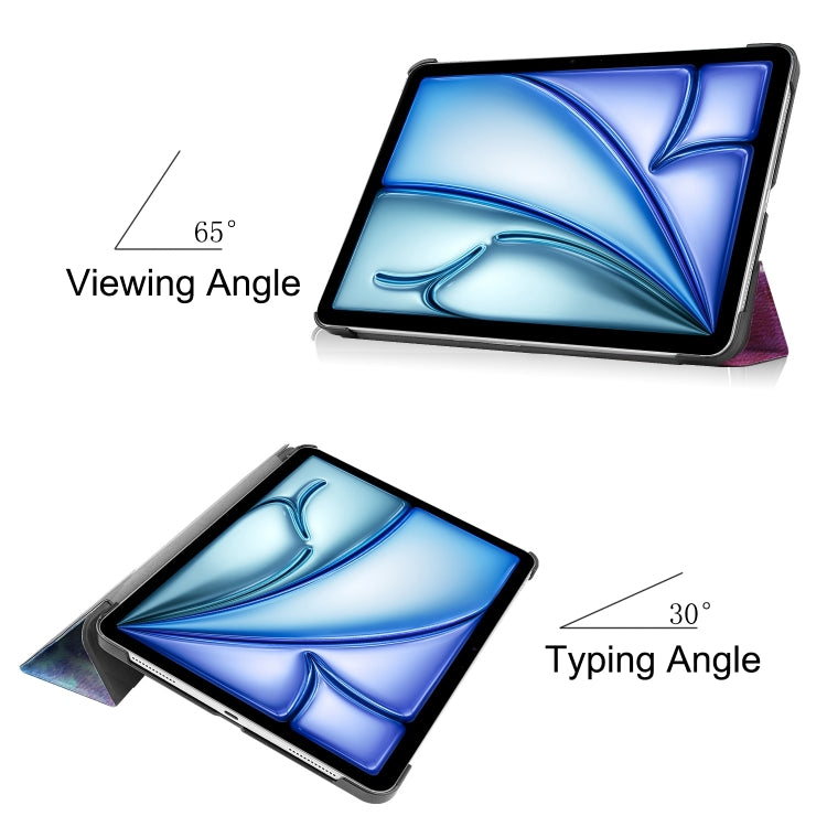 For iPad Air 13 2024 Custer Painted 3-Fold Holder Smart Leather Tablet Case(Milky Way Nebula) - iPad Air 13 2024 Cases by PMC TechLife | Online Shopping South Africa | PMC TechLife | Buy Now Pay Later Mobicred