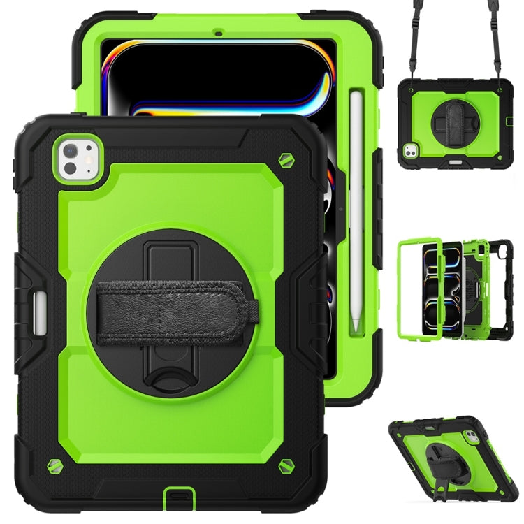 For iPad Pro 11 2024 Silicone Hybrid PC Tablet Protective Case(Yellow Green+Black) - free shipping - PMC TechLife - Order now!