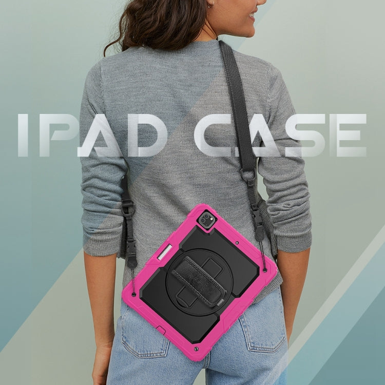 For iPad Pro 13 2024 Silicone + PC Tablet Protective Case(Black+Rose Red) - iPad Pro 13 2024 Cases by PMC TechLife | Online Shopping South Africa | PMC TechLife | Buy Now Pay Later Mobicred