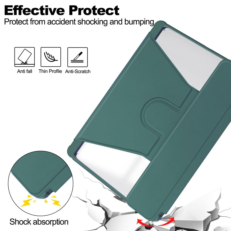 For iPad Pro 13 2024 Transparent Rotation Smart Leather Tablet Case with Keyboard(Dark Green) - iPad Pro 13 2024 Cases by PMC TechLife | Online Shopping South Africa | PMC TechLife | Buy Now Pay Later Mobicred