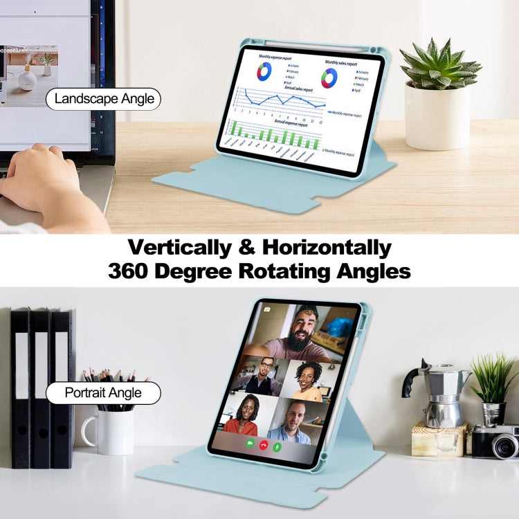 For iPad Pro 13 2024 Transparent Rotation Smart Leather Tablet Case with Keyboard(Sky Blue) - iPad Pro 13 2024 Cases by PMC TechLife | Online Shopping South Africa | PMC TechLife | Buy Now Pay Later Mobicred