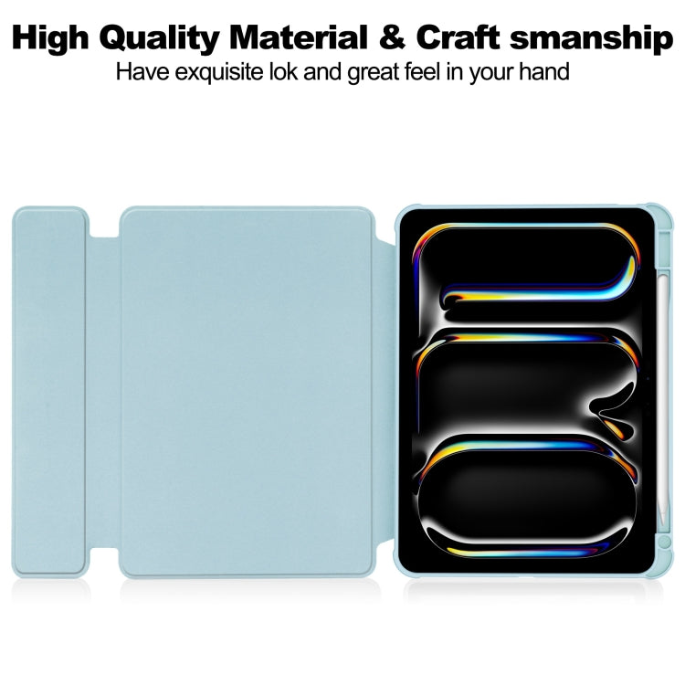 For iPad Pro 13 2024 Transparent Rotation Smart Leather Tablet Case with Keyboard(Sky Blue) - iPad Pro 13 2024 Cases by PMC TechLife | Online Shopping South Africa | PMC TechLife | Buy Now Pay Later Mobicred