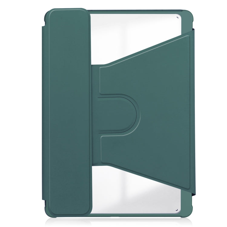 For iPad Air 13 2024 Transparent Rotation Smart Leather Tablet Case with Keyboard(Dark Green) - iPad Air 13 2024 Cases by PMC TechLife | Online Shopping South Africa | PMC TechLife | Buy Now Pay Later Mobicred