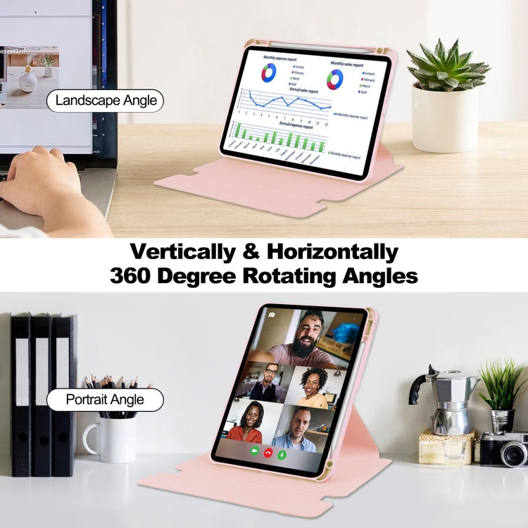 For iPad Air 13 2025 / 2024 Transparent Rotation Smart Leather Tablet Case with Keyboard(Pink) - iPad Air 13 2025 / 2024 Cases by PMC TechLife | Online Shopping South Africa | PMC TechLife | Buy Now Pay Later Mobicred