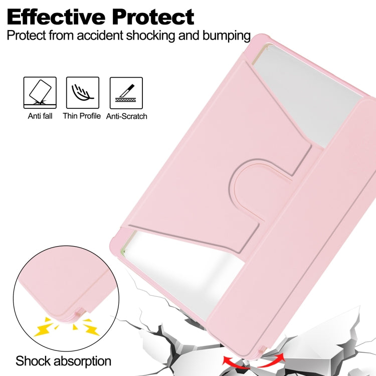 For iPad Air 13 2025 / 2024 Transparent Rotation Smart Leather Tablet Case with Keyboard(Pink) - iPad Air 13 2025 / 2024 Cases by PMC TechLife | Online Shopping South Africa | PMC TechLife | Buy Now Pay Later Mobicred