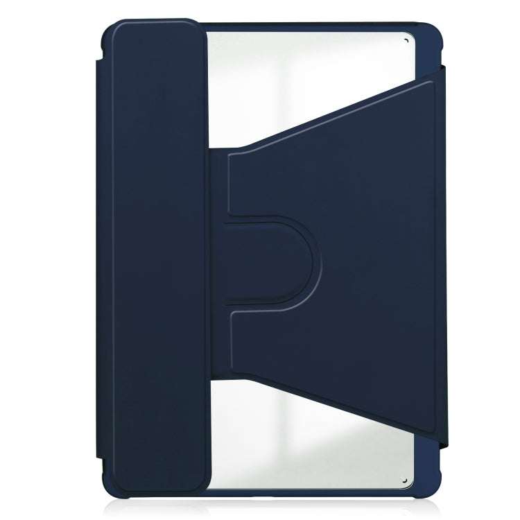 For iPad Air 13 2024 Transparent Rotation Smart Leather Tablet Case with Keyboard(Dark Blue) - iPad Air 13 2024 Cases by PMC TechLife | Online Shopping South Africa | PMC TechLife | Buy Now Pay Later Mobicred