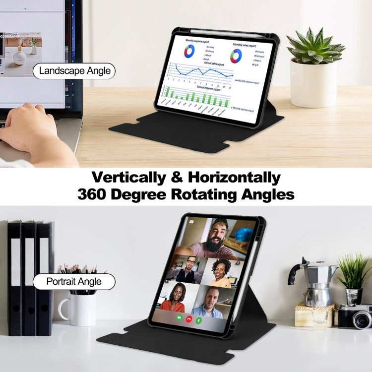 For iPad Air 11 2025 / 2024 Transparent Rotation Smart Leather Tablet Case with Keyboard(Black) - iPad Air 11 2025 / 2024 Cases by PMC TechLife | Online Shopping South Africa | PMC TechLife | Buy Now Pay Later Mobicred