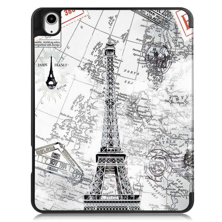 For iPad Air 13 2024 / 2025 Custer Painted 3-Fold Holder Smart Leather Tablet Case with Pen Tray(Eiffel Tower) - free shipping - PMC TechLife - Order now!
