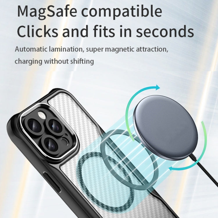 For iPhone 16 Pro Carbon Fiber Texture MagSafe Translucent Phone Case(Blue) - iPhone 16 Pro Cases by PMC TechLife | Online Shopping South Africa | PMC TechLife | Buy Now Pay Later Mobicred