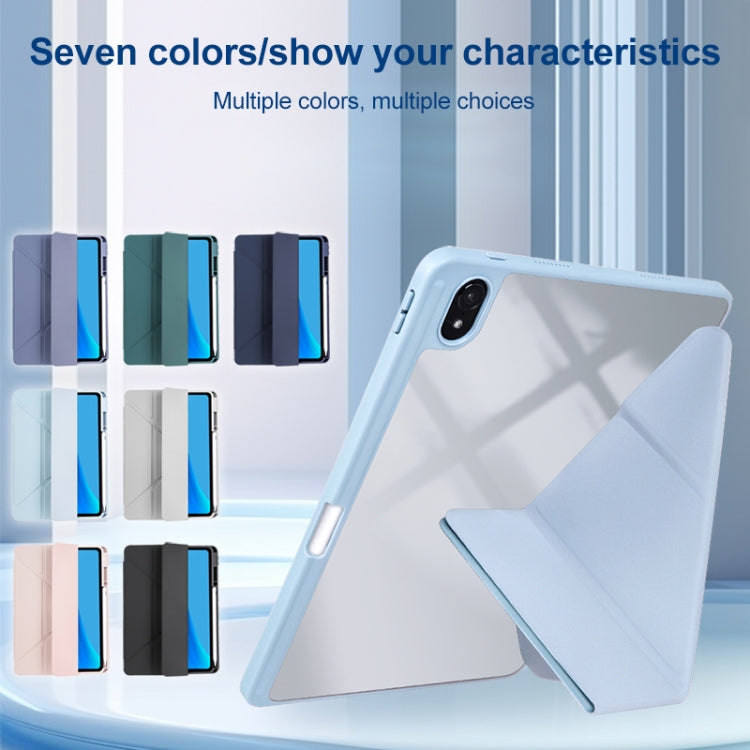 For Huawei MatePad 10.4 Clear Acrylic Deformation Leather Tablet Case(Dark Blue) - Huawei by PMC TechLife | Online Shopping South Africa | PMC TechLife | Buy Now Pay Later Mobicred