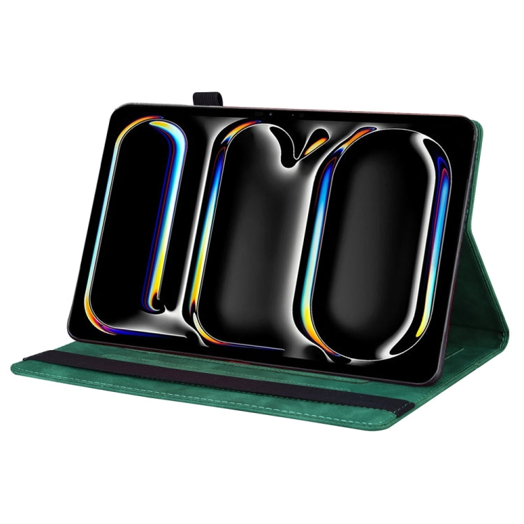 For iPad Pro 13 2024 Splicing Shockproof Leather Tablet Case(Green) - iPad Pro 13 2024 Cases by PMC TechLife | Online Shopping South Africa | PMC TechLife | Buy Now Pay Later Mobicred