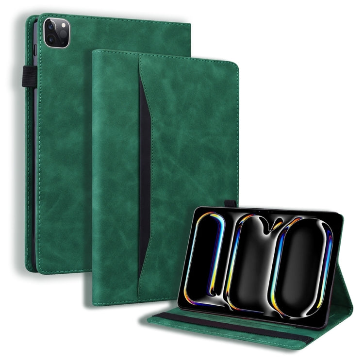 For iPad Pro 11 2024 Splicing Shockproof Leather Tablet Case(Green) - iPad Pro 11 2024 Cases by PMC TechLife | Online Shopping South Africa | PMC TechLife | Buy Now Pay Later Mobicred