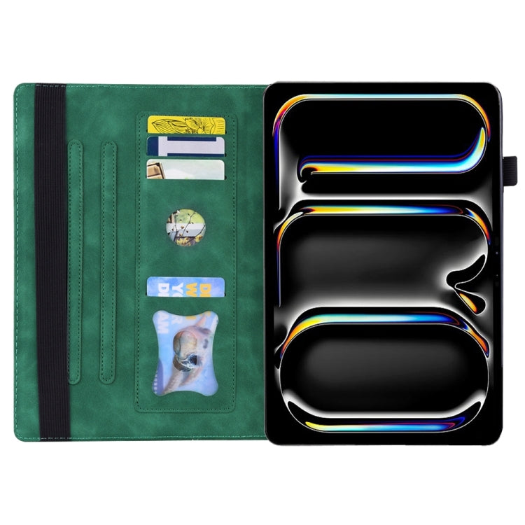 For iPad Pro 11 2024 Splicing Shockproof Leather Tablet Case(Green) - iPad Pro 11 2024 Cases by PMC TechLife | Online Shopping South Africa | PMC TechLife | Buy Now Pay Later Mobicred