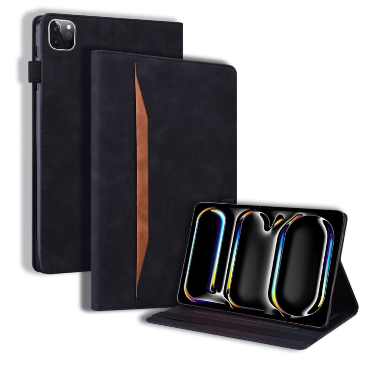 For iPad Pro 11 2024 Splicing Shockproof Leather Tablet Case(Black) - iPad Pro 11 2024 Cases by PMC TechLife | Online Shopping South Africa | PMC TechLife | Buy Now Pay Later Mobicred