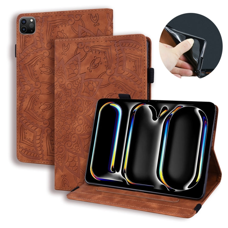 For iPad Pro 11 2024 Calf Texture Embossed Leather Tablet Case(Brown) - iPad Pro 11 2024 Cases by PMC TechLife | Online Shopping South Africa | PMC TechLife | Buy Now Pay Later Mobicred