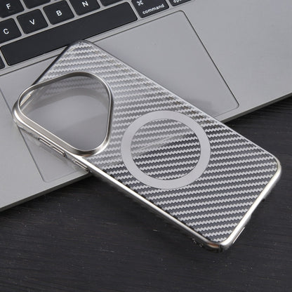 For Huawei Pura 70 Pro /70 Pro+ 6D Plated Carbon Fiber Clear Magsafe PC Phone Case(Titanium Grey) - Huawei Cases by PMC Jewellery | Online Shopping South Africa | PMC Jewellery | Buy Now Pay Later Mobicred