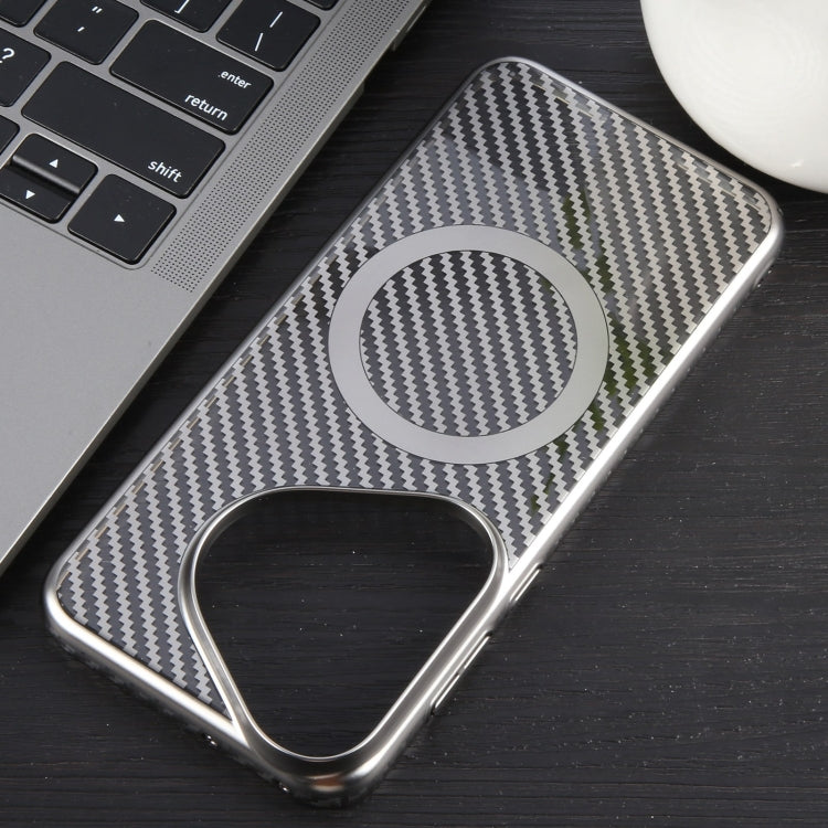 For Huawei Pura 70 Pro /70 Pro+ 6D Plated Carbon Fiber Clear Magsafe PC Phone Case(Titanium Grey) - Huawei Cases by PMC Jewellery | Online Shopping South Africa | PMC Jewellery | Buy Now Pay Later Mobicred