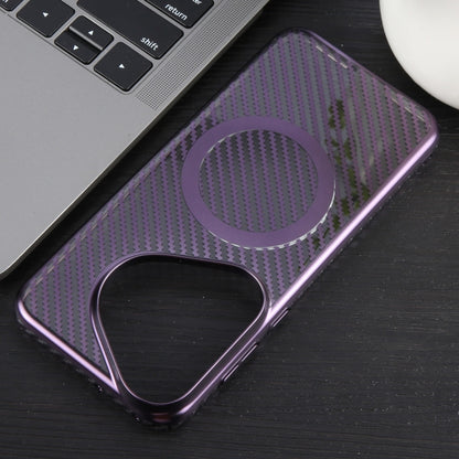 For Huawei Pura 70 6D Plated Carbon Fiber Clear Magsafe PC Phone Case(Aurora Purple) - Huawei Cases by PMC Jewellery | Online Shopping South Africa | PMC Jewellery | Buy Now Pay Later Mobicred