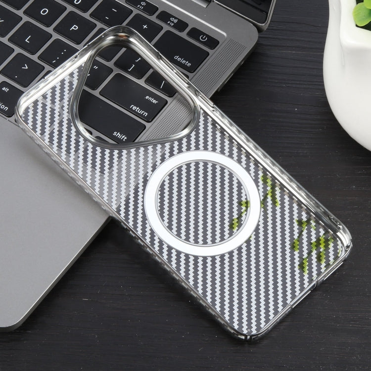 For Huawei Pura 70 6D Plated Carbon Fiber Clear Magsafe PC Phone Case(Titanium Grey) - Huawei Cases by PMC Jewellery | Online Shopping South Africa | PMC Jewellery | Buy Now Pay Later Mobicred