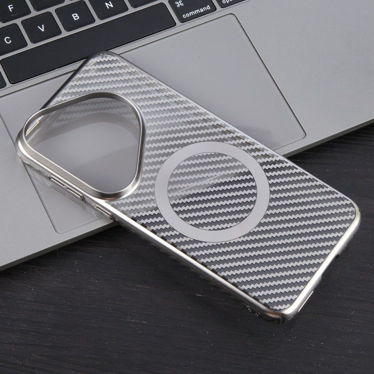 For Huawei Pura 70 6D Plated Carbon Fiber Clear Magsafe PC Phone Case(Titanium Grey) - Huawei Cases by PMC Jewellery | Online Shopping South Africa | PMC Jewellery | Buy Now Pay Later Mobicred