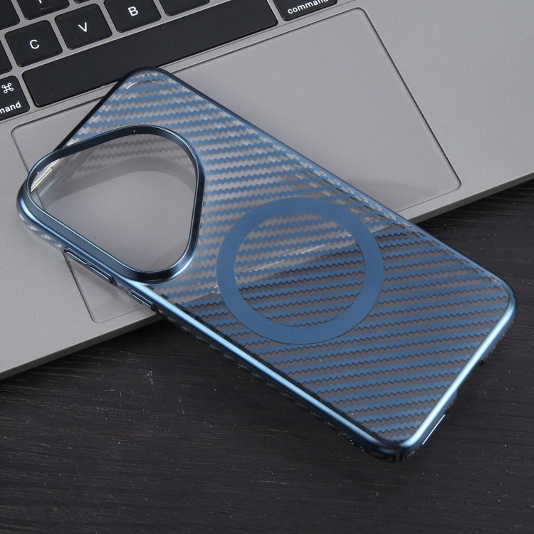 For Huawei Pura 70 6D Plated Carbon Fiber Clear Magsafe PC Phone Case(Dream Blue) - Huawei Cases by PMC Jewellery | Online Shopping South Africa | PMC Jewellery | Buy Now Pay Later Mobicred