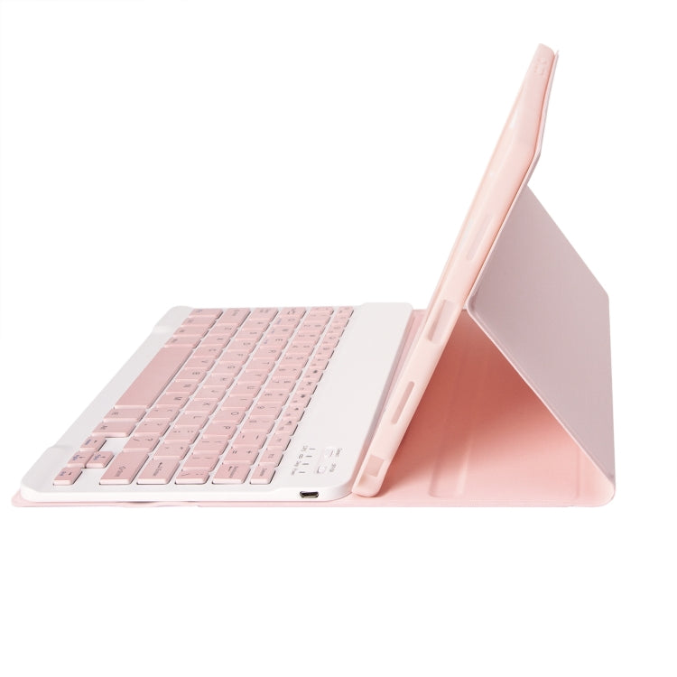 For iPad Pro 11 2024 A13B Lambskin Texture Bluetooth Touch Keyboard Leather Tablet Case with Pen Slot(Pink) - For iPad Pro by PMC TechLife | Online Shopping South Africa | PMC TechLife | Buy Now Pay Later Mobicred