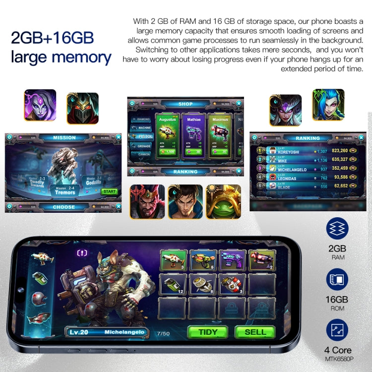 i15 Pro Max / Q5, 2GB+16GB, 6.5 inch Screen, Face Identification, Android 8.1 MTK6580P Quad Core, Network: 3G, Dual SIM(Titanium White) -  by PMC TechLife | Online Shopping South Africa | PMC TechLife