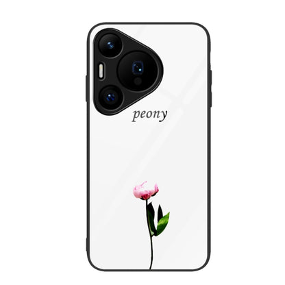 For Huawei Pura 70 Colorful Painted Glass Phone Case(A Flower) - Huawei Cases by PMC Jewellery | Online Shopping South Africa | PMC Jewellery | Buy Now Pay Later Mobicred