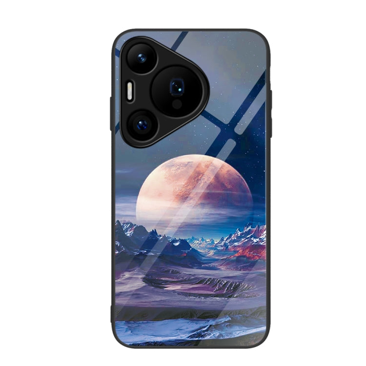 For Huawei Pura 70 Colorful Painted Glass Phone Case(Moon Hill) - Huawei Cases by PMC Jewellery | Online Shopping South Africa | PMC Jewellery | Buy Now Pay Later Mobicred