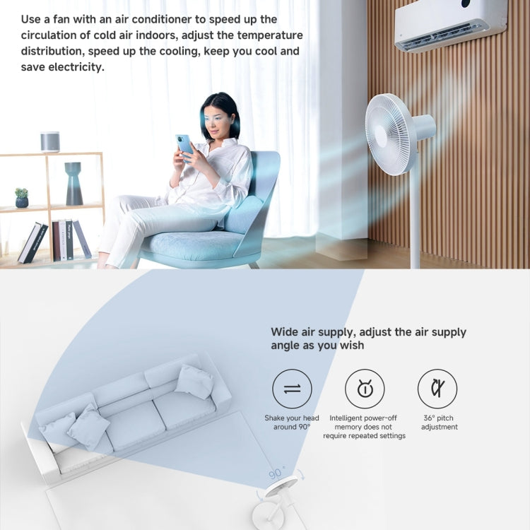 Xiaomi Mijia Smart Floor Fan, US Plug(White) - Electric Fans by Xiaomi | Online Shopping South Africa | PMC Jewellery | Buy Now Pay Later Mobicred