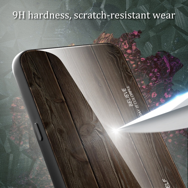 For Huawei Pura 70 Pro Wood Grain Glass Phone Case(Black) - Huawei Cases by PMC Jewellery | Online Shopping South Africa | PMC Jewellery | Buy Now Pay Later Mobicred