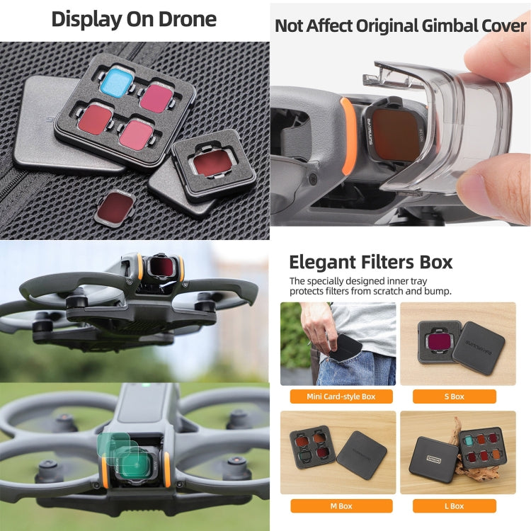 For DJI Avata 2 Sunnylife Camera Lens Filter, Filter:ND64 - free shipping - PMC TechLife - Order now!